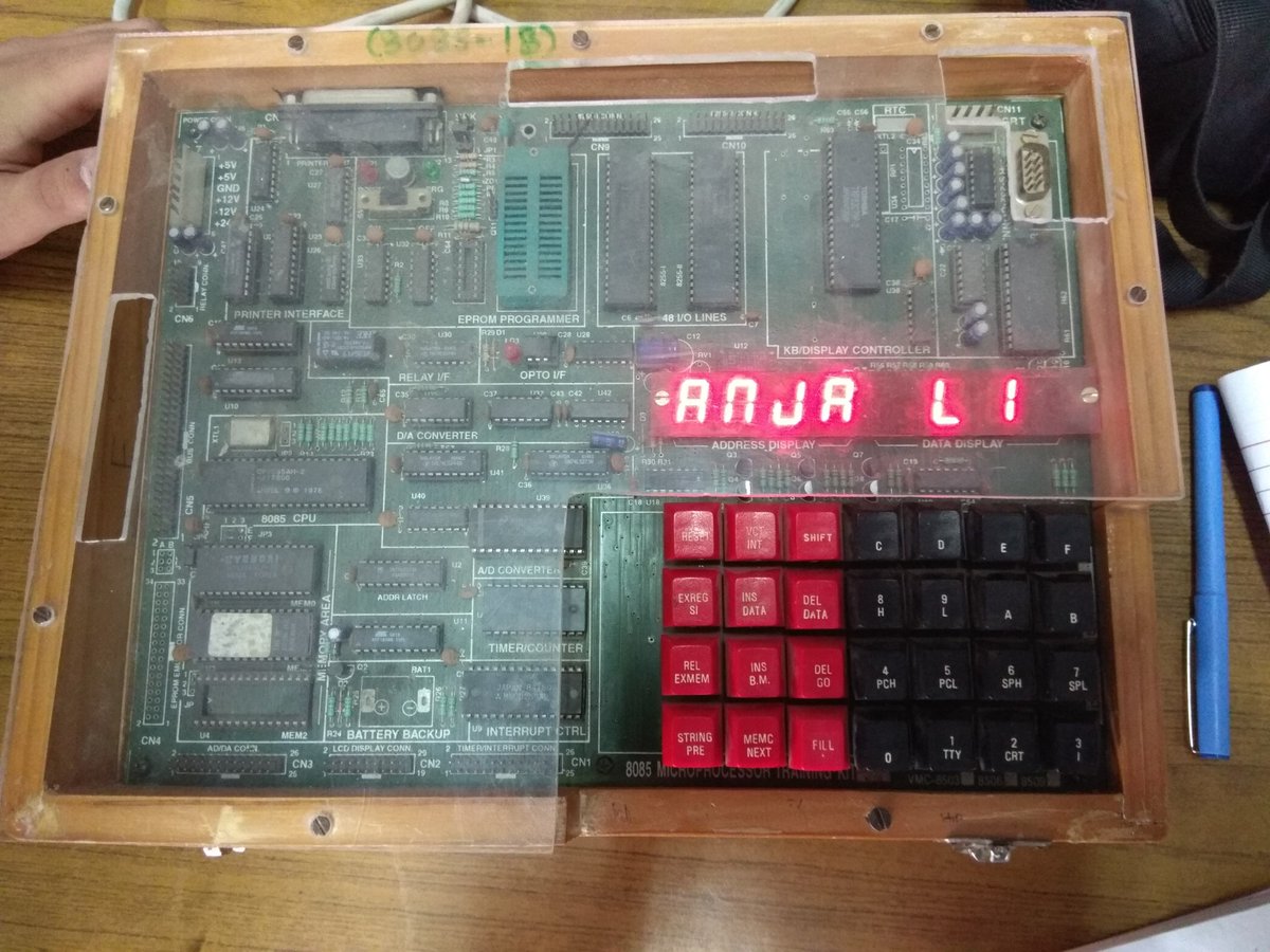 AtishDeepankar4's tweet image. although we are in the era of 64 bit core processor computer  still i coded on 8 bit microprocessor computer system and printed your name by programming, its not like just like typing name rather #opcodes were fed for this i.e #machine_language engineering for u @MirchiAnjali 🤠