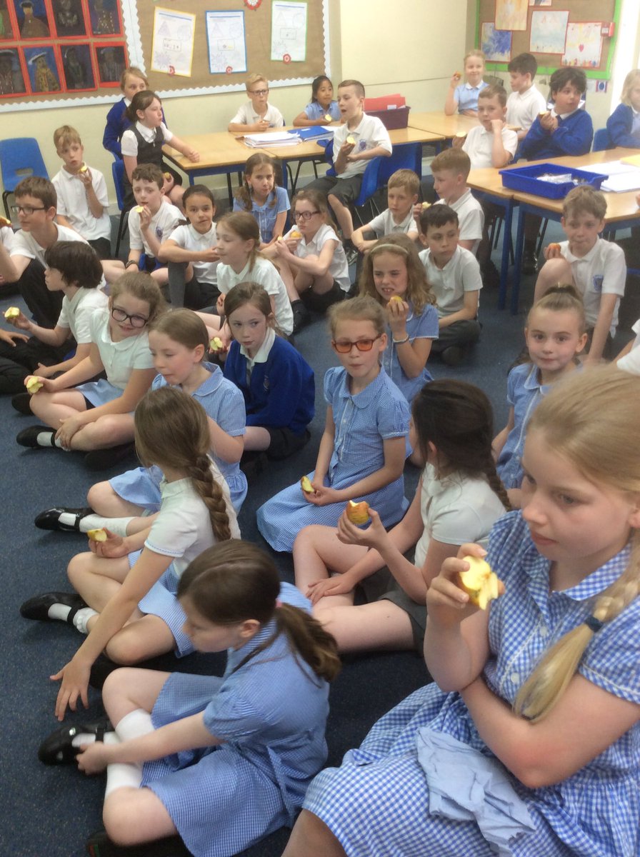 StMarysSchoolRC's tweet image. Year 4 using their incisors and molars to eat an apple #typesofteeth