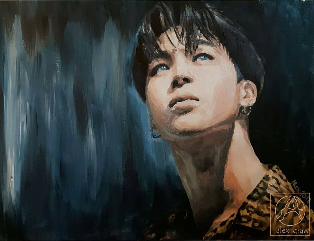 Alexandra_Kurek's tweet photo. Jimin, #Fakelove
acrylic on canvas pad, 30x40cm, 
#bts #btsjimin #btsfanart #btsfanarts #btsfakelove #fakelovejimin #kpop #jiminbts #kpopfanart #acrylicpainting #painting #jimin #parkjimin #parkjiminbts  #fanart #fanarts #jiminfanart #koreanfanarts #_alex_draw @BTS_twt https://t.co/CTP4tAkZEB