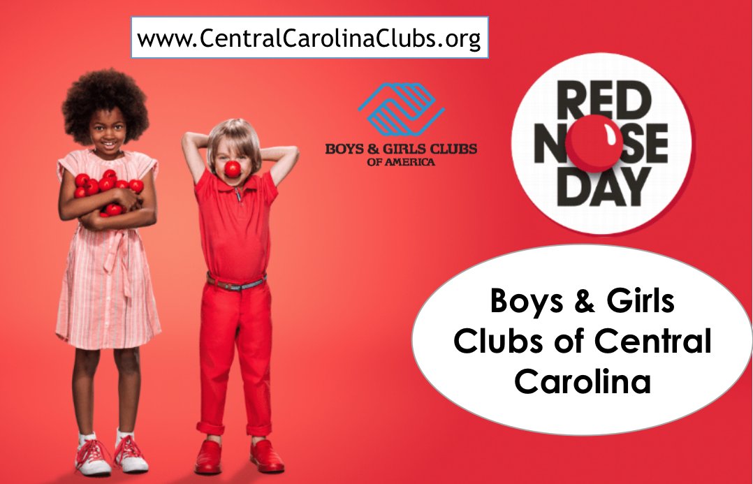BGCCCarolina's tweet photo. We are pleased to announce that Boys &amp; Girls Clubs will once again be a nonprofit partner for the fourth annual Red Nose Day on May 24th!!
#RedNoseDay #NonProfit #BGCCC
Boys &amp; Girls Clubs of Central Carolina https://t.co/C8MOY5cshs