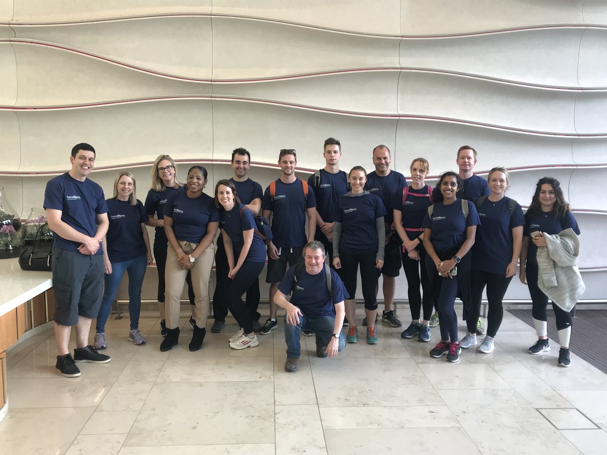 foxwilliams's tweet photo. The Fox Williams team is ready to go! Good luck to all the walkers for today's 10k #legalwalk, raising money in the sunshine for #freelegaladvice. Thanks to our sponsors, it’s not too late to get involved… https://t.co/BbRF06yRGI https://t.co/2PtqD00QIp