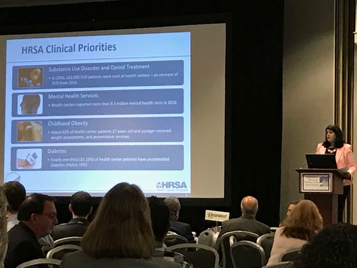 AgiErickson's tweet photo. Suma Nair is talking about taking a system approach addressing clinical priorities. #PCMH #FQHC @NWRPCA #SPCC18 @HRSAgov https://t.co/mjnNQrds8W