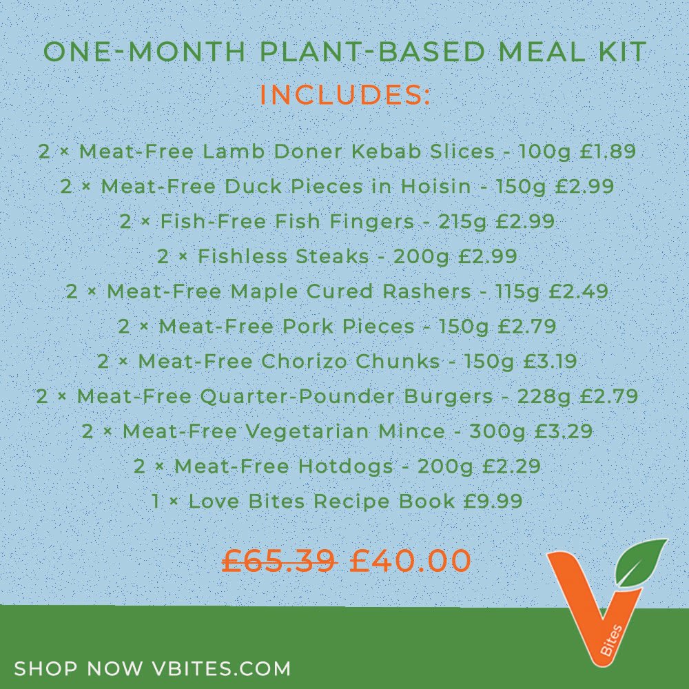 Did you know that we do monthly plant-based discovery kits? All this for just £40! Take advantage of our £1.99 shipping on orders over £30 and grab yourself a bargain. Shop now: goo.gl/aok2DS  #VBites #Vegan #discovery #plantbased
