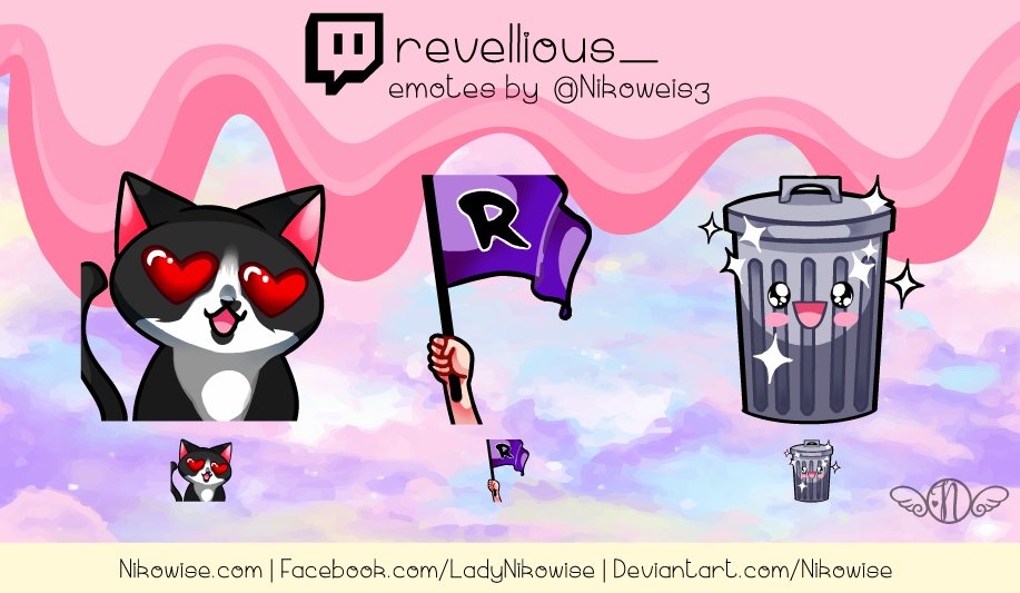 missqueenkawaii's tweet photo. FINALLY a new set of #twitch #emotes for @Brandon_Revell 💖💖💖Thank you for commissioning me 😘 #SupportSmallStreamers #twitchemotes #TwitchAffilate #twitchpartner #twitchemoteartist #commissionsopen https://t.co/TjY1Z5qjqY