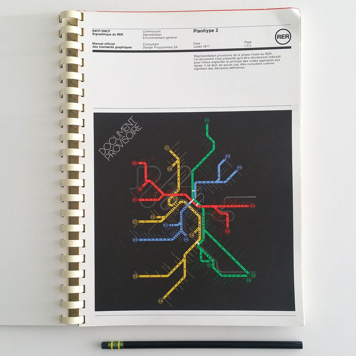 VignelliCenter's tweet photo. It's #manualsmonday! Every Monday an excerpt from a #standardsmanual from the #archives. Graphics standards for the Paris commuter system, RER, by Design Programmes, SA, 1977. Roger Tallon invited #Vignelli to be a "designer expert." #designarchives More: https://t.co/JfOWuq40Bi https://t.co/08EdDnogkz