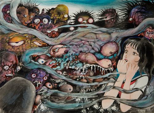 horrorlosers's tweet photo. El grotesco y mutante arte oscuro del dibujante de manga de terror Hideshi Hino. https://t.co/MGRCHhrPYr