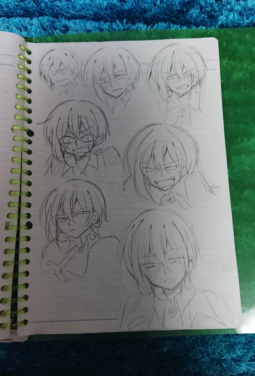 あまりにも呟かなすぎるので…
こういうの気になる方いらっしゃるか分からないけれど製作過程について…
1~3枚目はキャラ別と表情別にファイリングしてるファイル
落書きや描きたい表情をまとめていて、いつもこれを参考に表情を決めていたりします
4枚目は演出メモ、机に数百枚たまっていたりする。