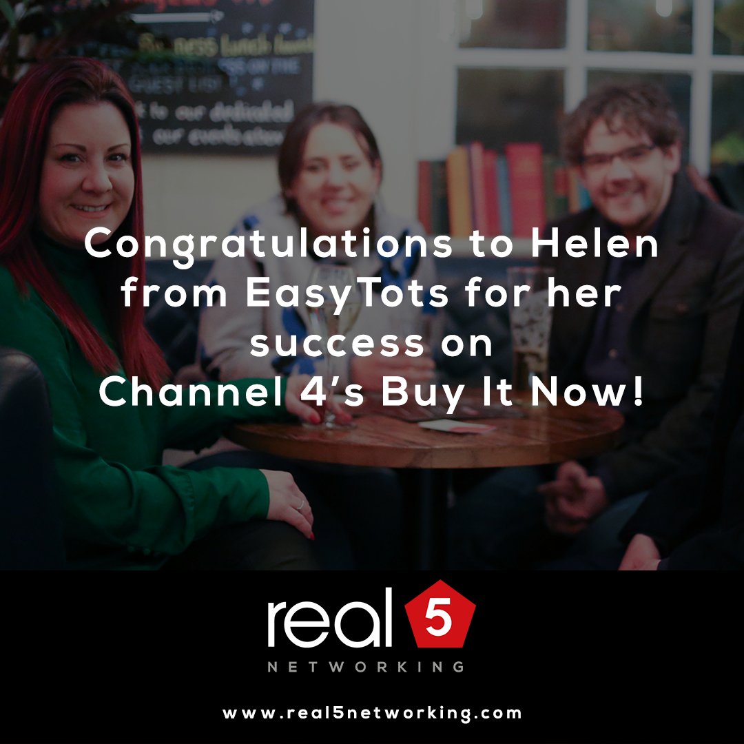 Congratulations to our member, Helen from <a href="/Easy_Tots/">Easy Tots</a> for her success on Channel 4’s Buy It Now! What a fantastic achievement!  #BuyItNow #Real5Networking #Real5Networking #BusinessNetworking #WarringtonNetworking #Networking
