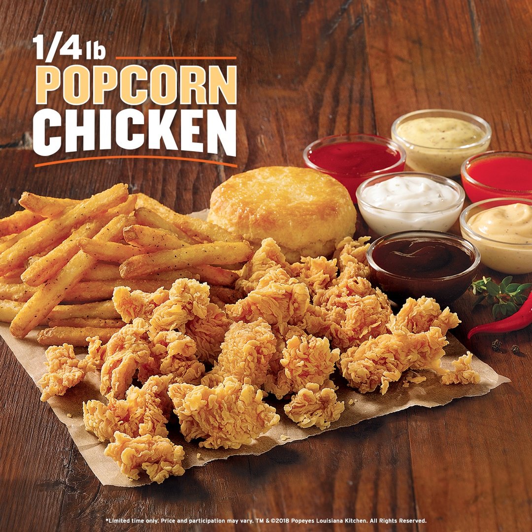 Try our newest. Чикен попкорн. KFC Popcorn Chicken. Popeyes Chicken в России. Popeyes Louisiana Chicken.