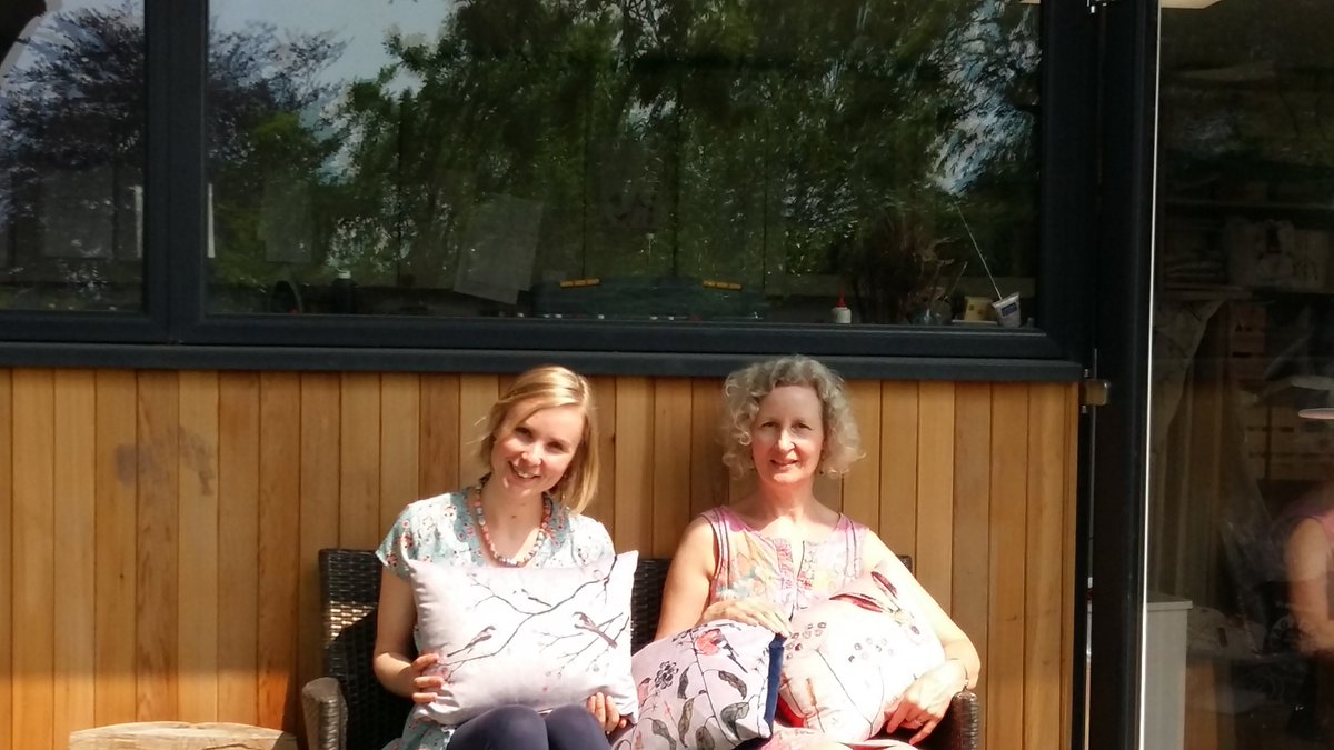 SCCI_Declan's tweet photo. Just back from meeting Jo &amp; Lydia of new @StaffsChambers member @Johilltextiles   Check out the fabulous cushions!  👍🤝#Staffordshire https://t.co/1hbdGMqxYr