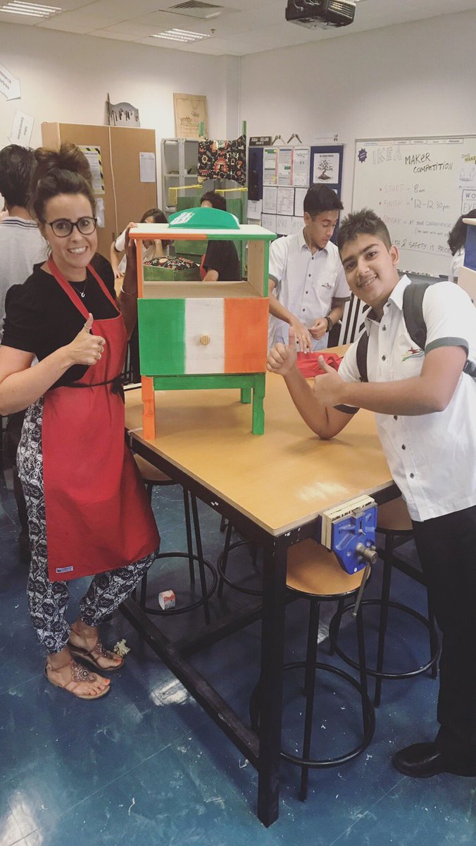 MissFlynnEssex's tweet photo. So much fun being a part of the IKEA maker competition @DIS_Dubai @designmakeit
Who would’ve thought I’d ever enjoy DT?! #progress #teamwork #fun #underdogs #irishtheme 🇮🇪 https://t.co/rEXhYhJUSI