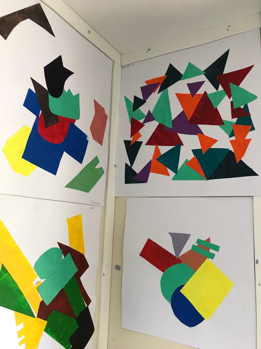Amaia_Movie's tweet photo. New display of Abstract collages by Year 7 - always love the simplicity and "first principles" of this project. #PureAbstraction #Abstraction #Year7Art #KS3Art #ColourRelations #ShapeandColour https://t.co/9lA25sqkWj
