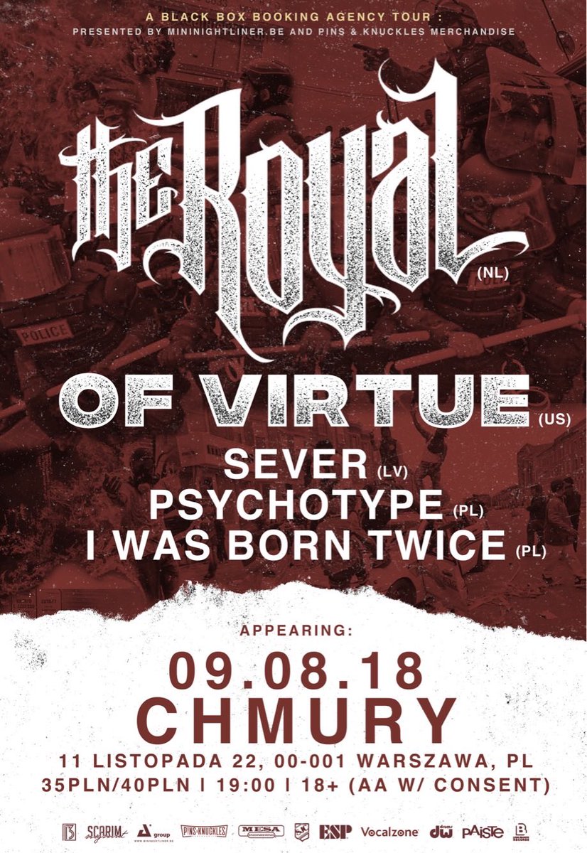 RecklessGirl92's tweet photo. our dearest friends from 🇵🇱!
together with my best friend @Tamafunee we’re hosting these amazing bands in Warsaw on 9th August! 🔥
Tickets: https://t.co/dVLCMSxZEx
FB Event: https://t.co/gKIZ5O7hIo
😈
#TheRoyal #OfVirtue #Sever #Psychotype #IWasBornTwice #ScarimManagement #RT https://t.co/af0e3JKLl7