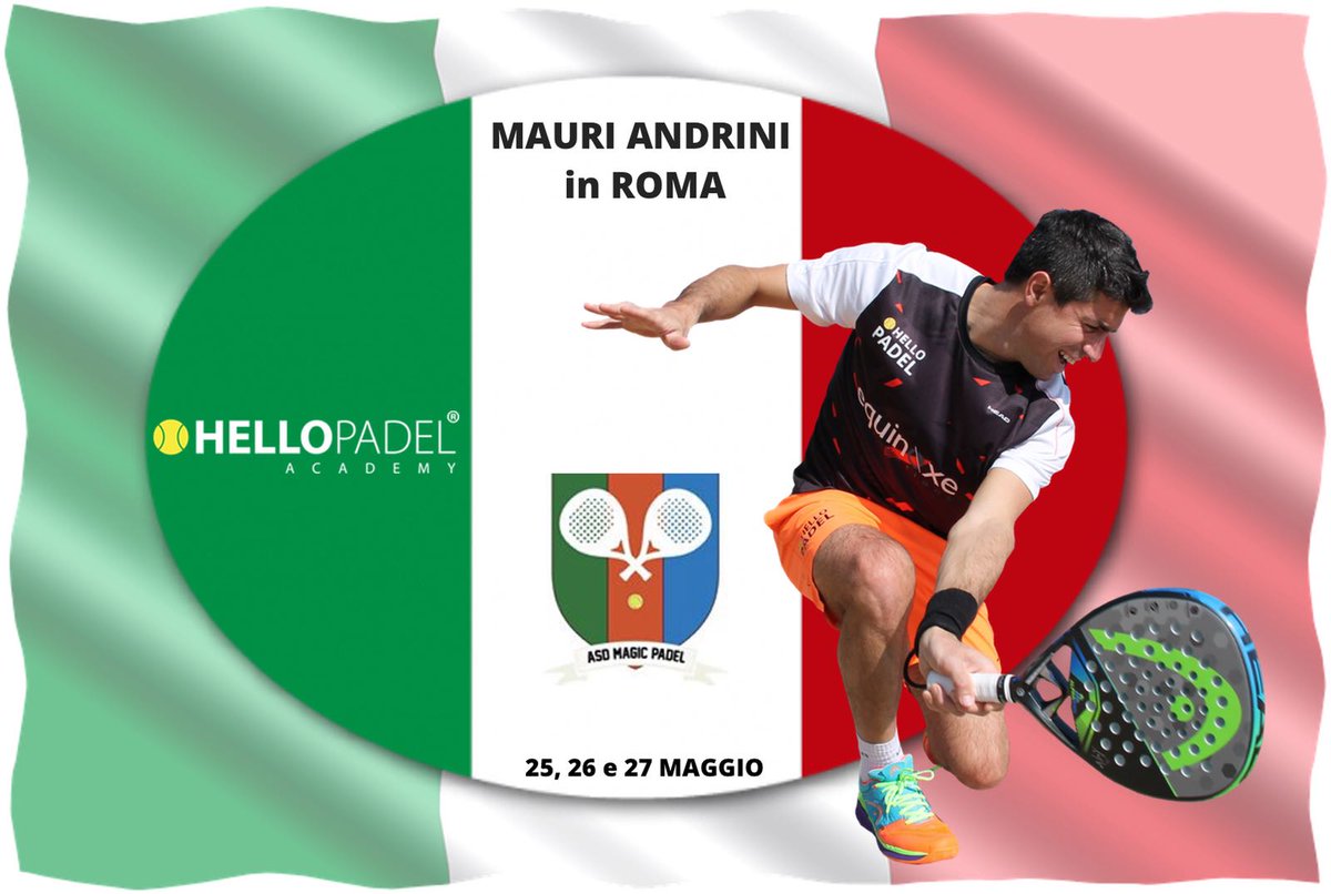 ITALY - Rome here we come! Only 4 days left. Be ready!
#PadelCoach #PadelPlayer #PlayPadel #Padellesson #HelloPadel #PadelItaly #MagicPadel #PadelRome #Roma #Padel #MauriAndrini @HEAD_PADEL #Ginpap @padelshopcom @manzasport @FortiaInersis #PadelMagic @ASDPadelMagic