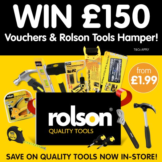 💥 #COMPETITION TIME 💥

FOLLOW US and RT this post for the chance to #WIN a massive £150 worth of B&amp;M vouchers PLUS a Rolson Tools hamper!

Competition ends 9am 24/5/18