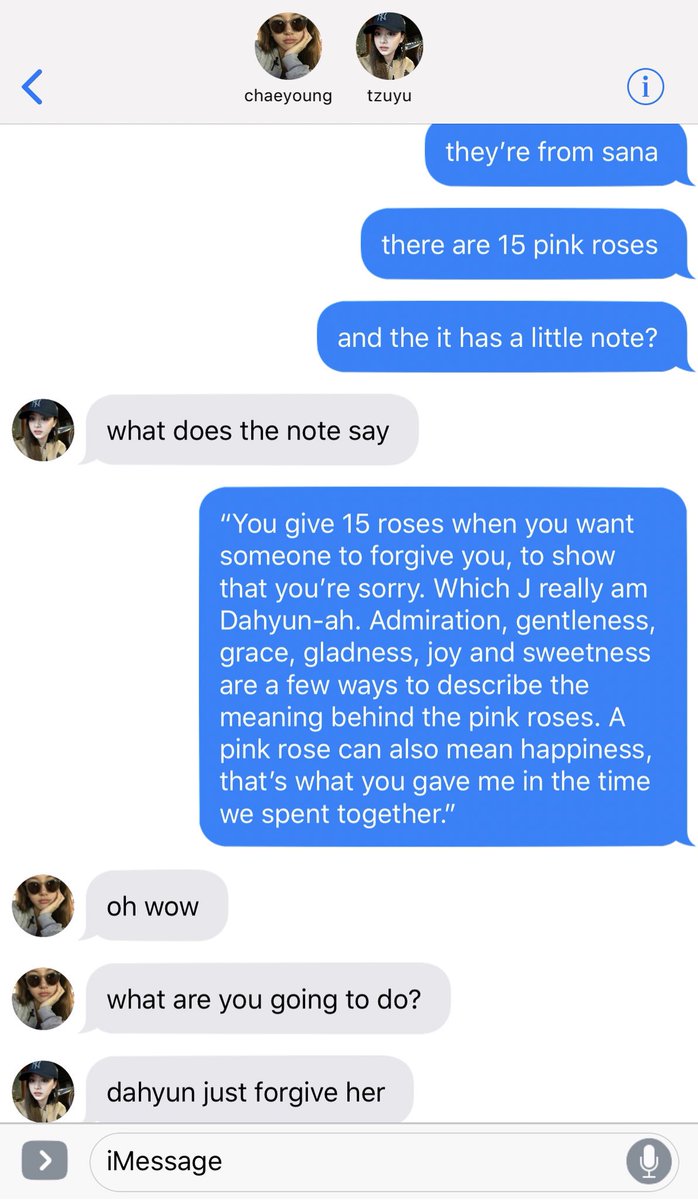 “Thank you,” Sana said with a genuine smile. “I would understand if you’re uncomfortable with the attention, I can leave you alone-““Don’t worry, I don’t mind. I like being around you.”“I like being around you too,” Sana whispered out. “Recommend me some good food from here?”