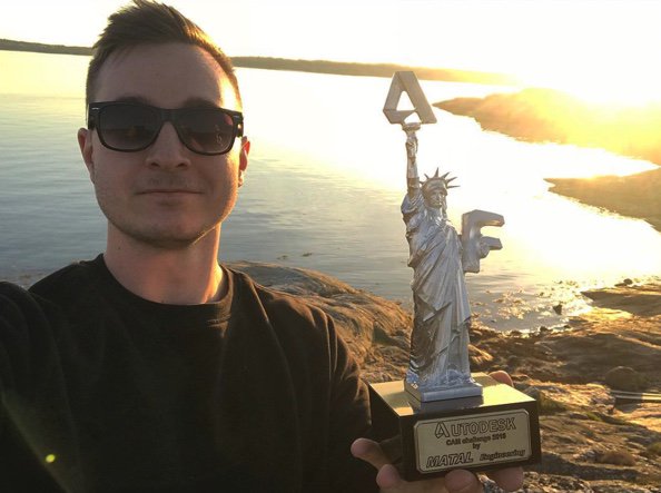 Curt_Chan's tweet image. &apos;O beautiful for spacious skies, for amber waves of grain... #autodeskcamchallenge #crushedit #matalengineering #fusion360 #statueofliberty