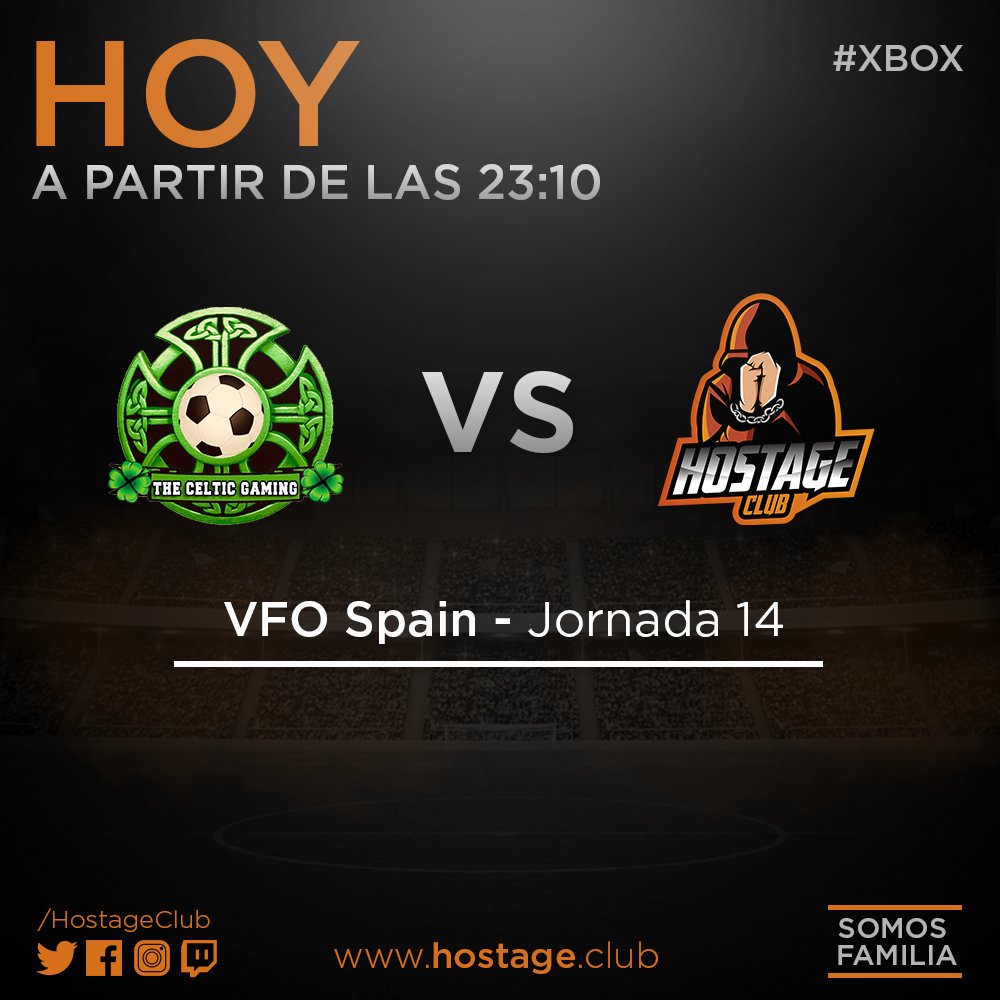 HostageClub's tweet photo. #FIFA⚽️
¡Comienza la Vuelta en @VFOspain con las pilas cargadas y a tope!
Aquí los partidos de hoy:
🎮 #XBOX (3ª B - 5ª Posición)
⏰ 23:10
🆚 @TheCelticVFO
🎮 #PS4 (Regional J - 6ª Posición)
⏰ 23:10
🆚 @PagasarriSport
#GoHOSTAGE💪 https://t.co/FixYlXuiMW