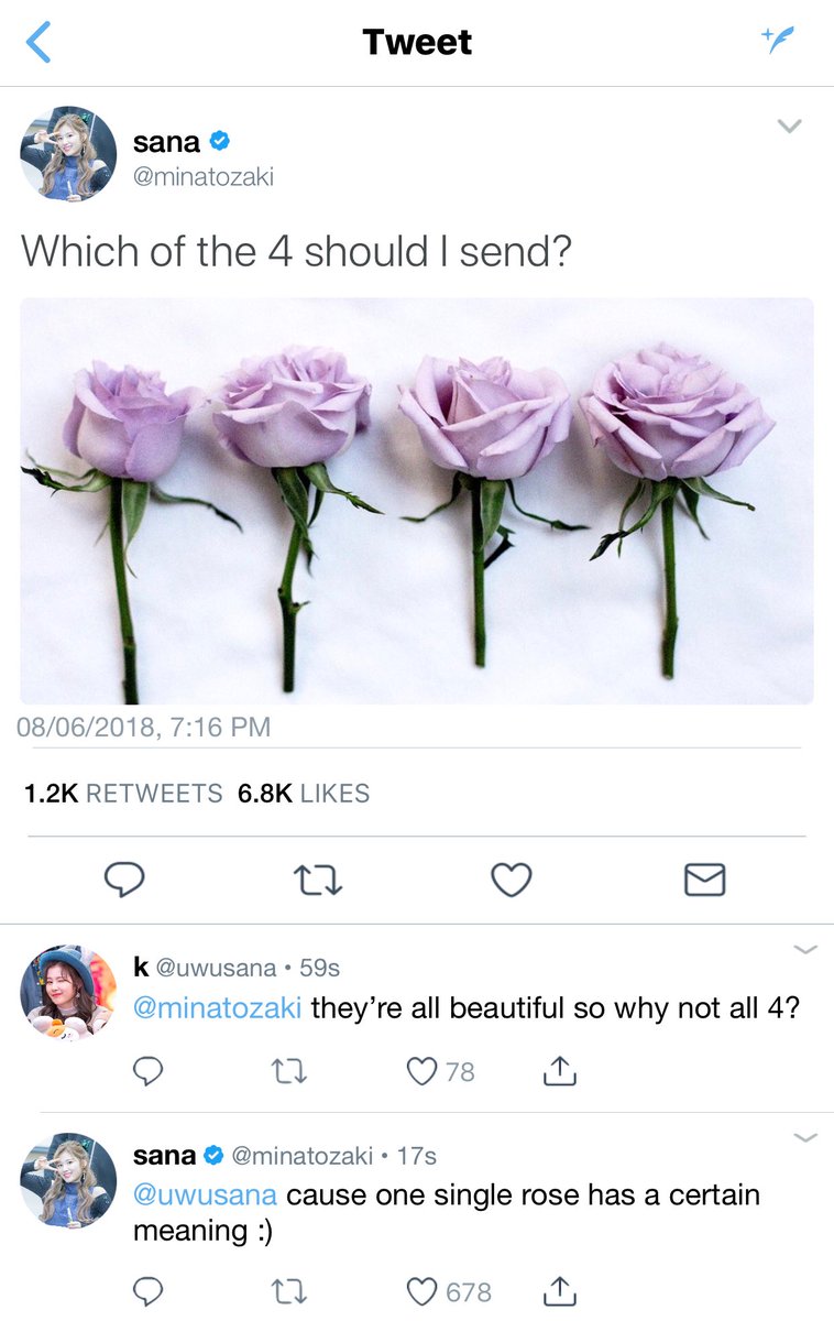 “Thank you,” Sana said with a genuine smile. “I would understand if you’re uncomfortable with the attention, I can leave you alone-““Don’t worry, I don’t mind. I like being around you.”“I like being around you too,” Sana whispered out. “Recommend me some good food from here?”