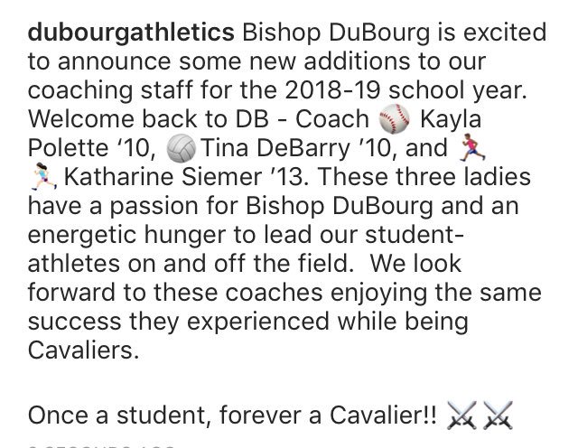 FearTheCavalier's tweet photo. Bishop DuBourg is excited to announce some new additions to our coaching staff for the 2018-19 school year. https://t.co/DsLe5Iq9E3