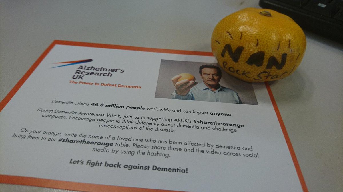Starting #DAW2018 with my own #sharetheorange for my Nan who even though she is nearly 99 and has dementia is still a rock star! <a href="/TPSPeople/">The Perfume People</a>