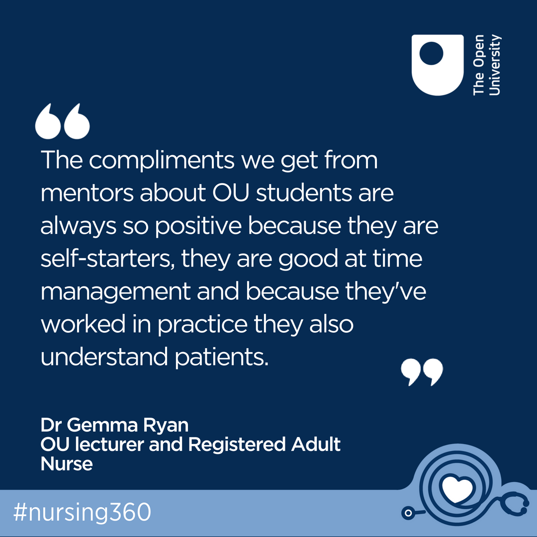 OpenUniversity's tweet photo. Meet #OUacademic Dr Gemma Ryan - lecturer and registered adult nurse.
She takes the unusual step of juggling the two roles together, making her quite a rare entity.
Here she explains how she combines the two and the benefits it brings:
https://t.co/cBwEZwlhbq
#nursing360 https://t.co/1c8uZgQBsk