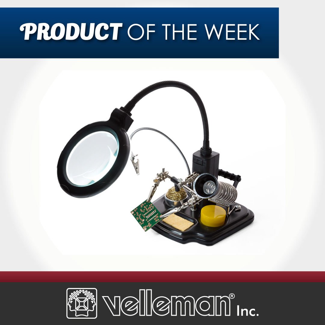 This week's product of the week is the Velleman VTHHSC: Helping Hands Soldering Center!

This Helping Hands Soldering Center is great for your makerspace or workstation. It clears up space by combining all your soldering needs into one.

Available now: vellemanusa.com/products/view/…