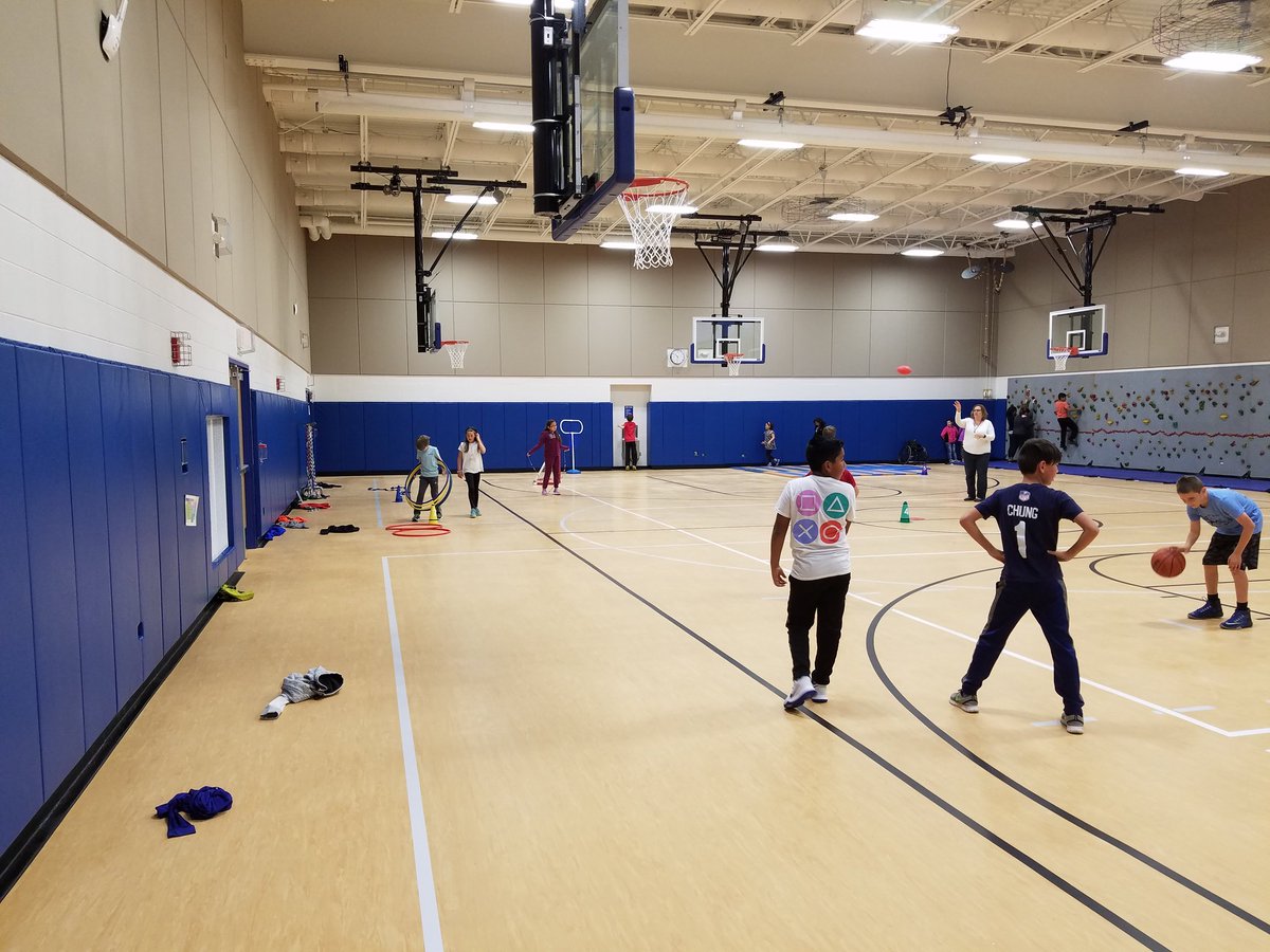 Basketball, hula hoops, jump ropes, football throwing, tumbling, and rock wall. Try something new or improve day! #windsorpe
