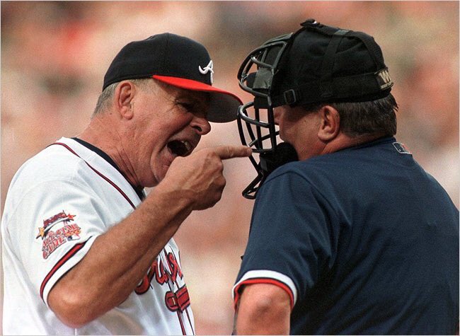 In 2007 Bobby Cox broke the 70-yr-old record for most ejections from a game for the 132nd time. He got tossed another 26 times.

Happy Birthday to the GOAT.