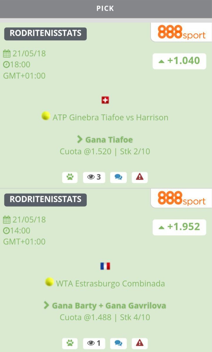 😍 Volvemos a sumar en t.me/RodriTenisFREE

✅ 2/2 ✅

📅 Muy buen mes, con más de 7 unidades en positivo. Mañana más❕