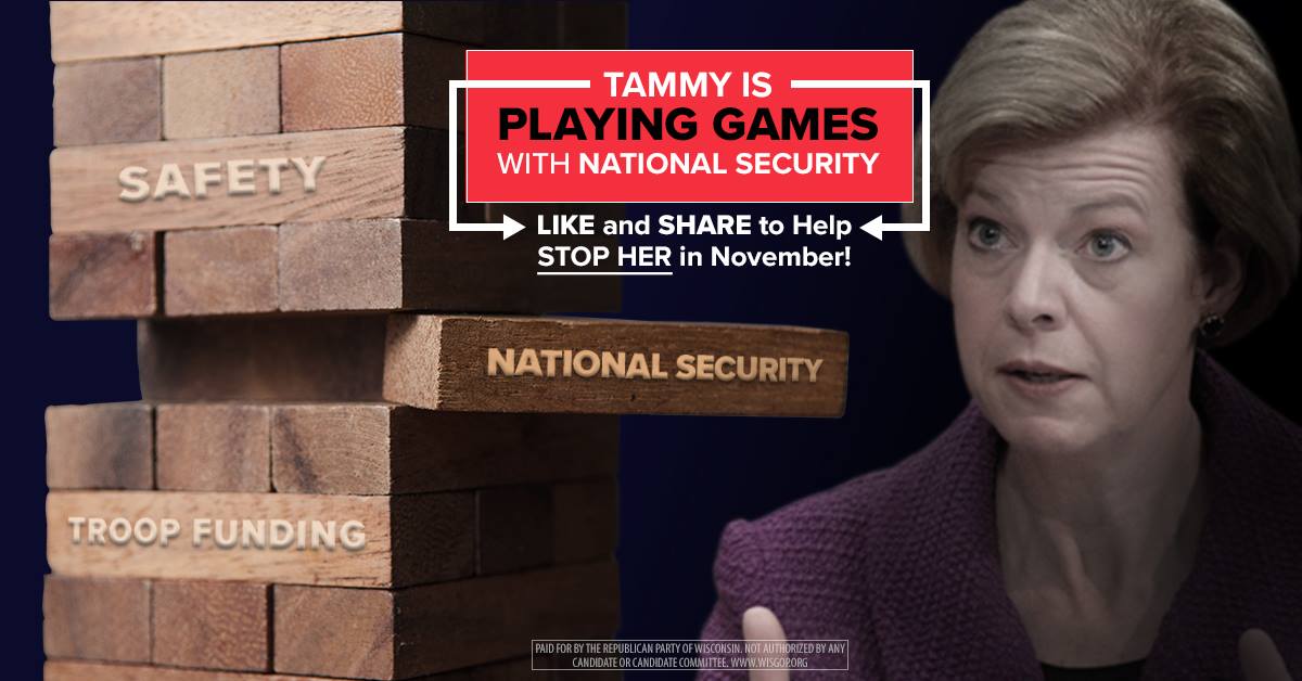 WisGOP's tweet image. It’s historic day as Gina Haspel, the first female director of the CIA is sworn in by President Trump. 

Liberal Tammy Baldwin and her Washington allies opposed her confirmation and put our nation’s safety at risk!