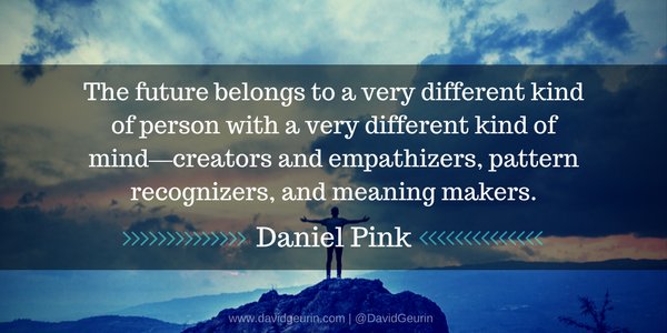 DavidGeurin's tweet photo. The world changers won't be the ones who play by the rules and get all the right answers. The ones who will make the greatest impact will ponder the difficult questions, develop the most creative solutions, and push boldly against the status quo. #edchat #edtech #FutureDriven https://t.co/iExiawdXAY