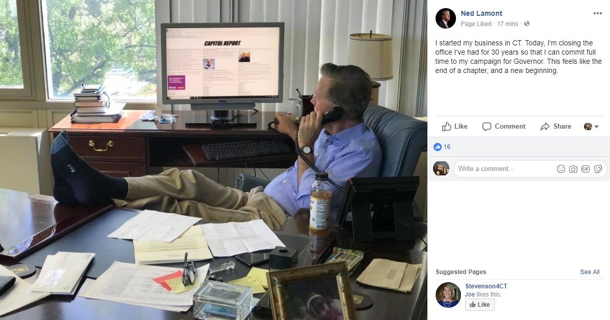 .<a href="/NedLamont/">Ned Lamont</a> reads <a href="/ctcapitolreport/">Tom Dudchik</a>. #ctpolitics #ctgov
