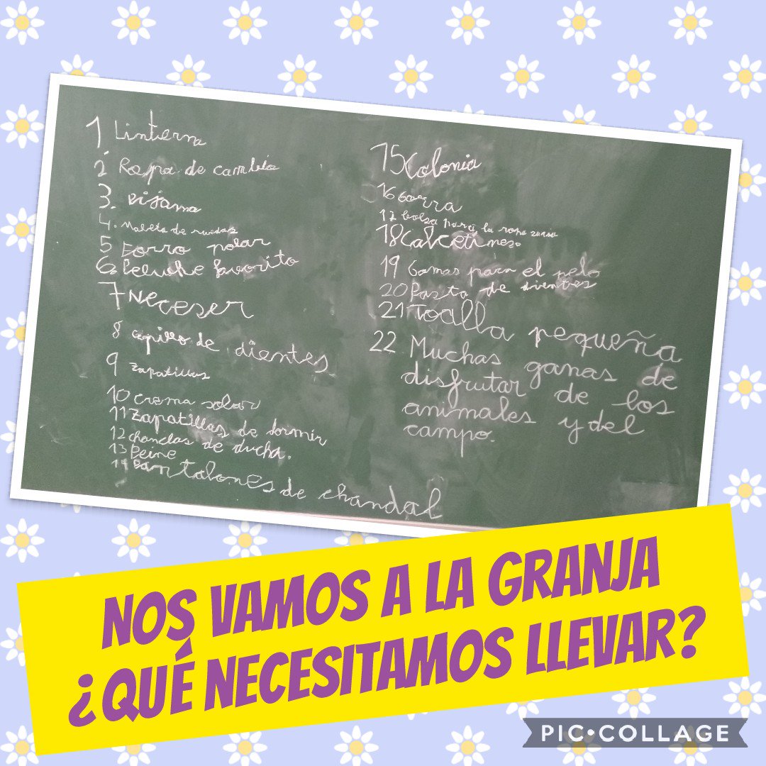 ¡Cualquier momento es bueno para hacer escritura espontánea! ¡Qué poquito nos queda para irnos de excursión a la granja escuela! <a href="/HBSTORREJON/">Humanitas Torrejón</a>