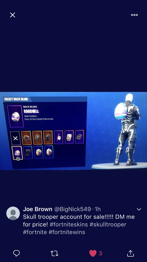 BigNick549's tweet photo. Selling skulltrooper account! Dm for price/info! Xbox and PS4! #skulltrooper #skulltrooperaccount #fortnite #fortnitebr #FortniteBattleRoyal #FortniteBattleRoyale https://t.co/XCUR7RdCW4