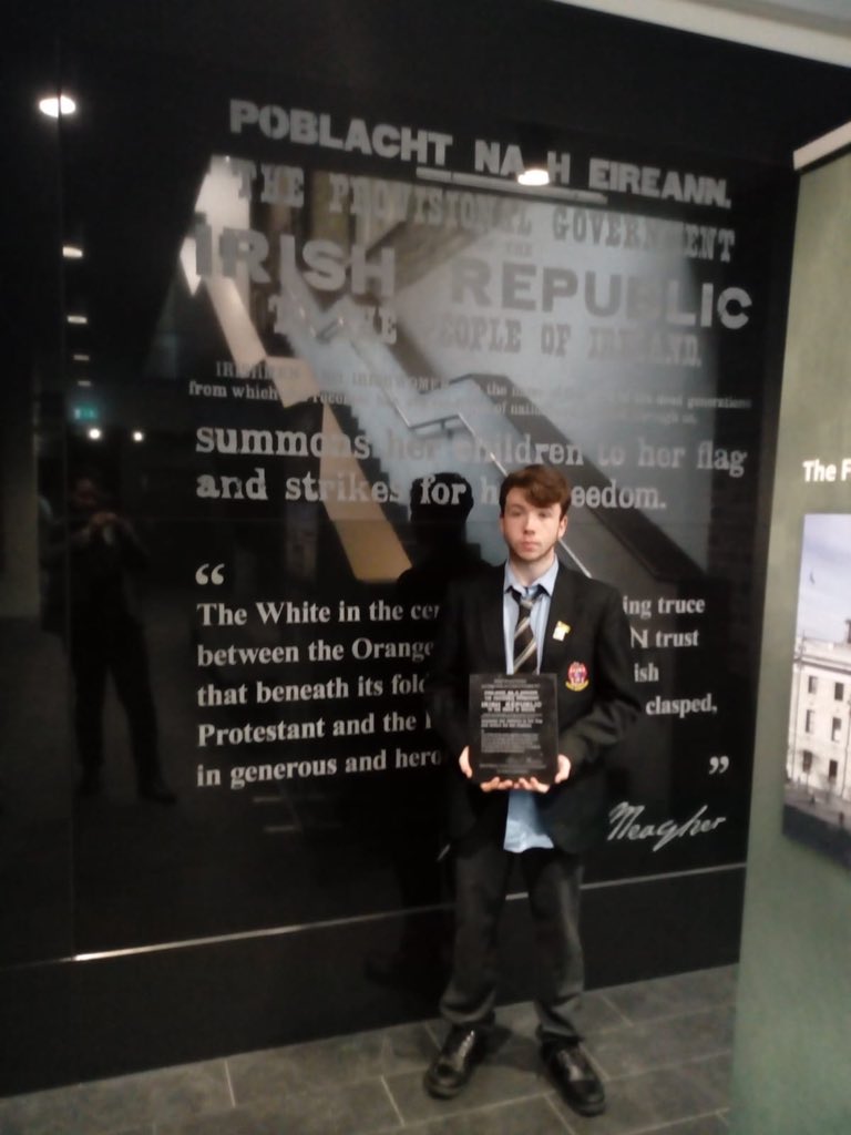 NorthMonHistory's tweet photo. So proud of one of our students Alex O’Connor who received an award today in Leinster House as part of the #ThomasFMeagher Awards &amp; Scholarships Programme. Well done to Alex &amp; the History Club. @northmoncbs @tfmf1848 @CorkHTA @JctHistory #histedchatie @gpowithistory https://t.co/CeQTAD5iRs