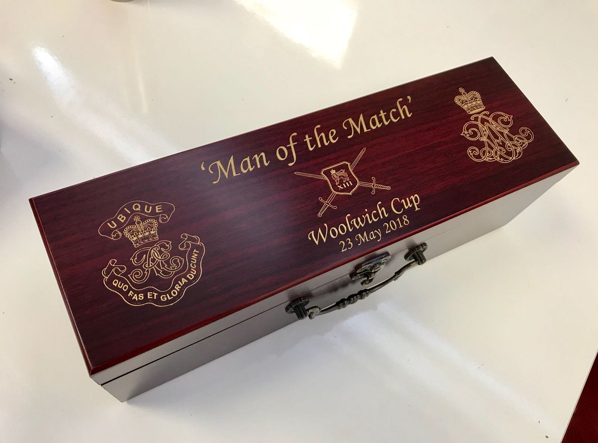 SapperPower's tweet photo. Huge thanks to @prontoimages for donating the Woolwich Cup Man of the Match award. Amazing! Hope you can come and watch the game on Wed 1500 @3RSMERegt. #SapperGunner @Proud_Sappers @ArmyRugbyLeague https://t.co/teahJOWER7