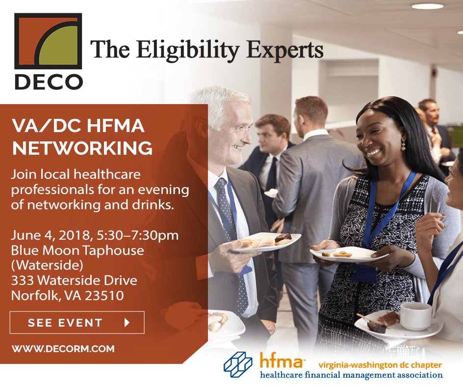 deco_rm's tweet photo. Upcoming Events: https://t.co/L7BhViiaXN

Ohio HFMA Annual Institute | May 23 - 25
South Carolina #HFMA Annual Institute | May 29 - Jun 1
VA/DC Networking Event | Jun 4 https://t.co/t5IYklsEPW