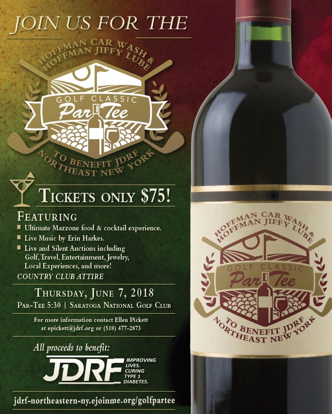 NENYJDRF's tweet photo. Kick off your summer in Saratoga! There are still tickets left for our Par-Tee, a fun evening outing complete with live music by Erin Harkes, one-of-a-kind auction items, and the Ultimate Mazzone Hospitality experience. Tickets are only $75! #JDRF #Type1toTypeNone https://t.co/XgP6zLib29
