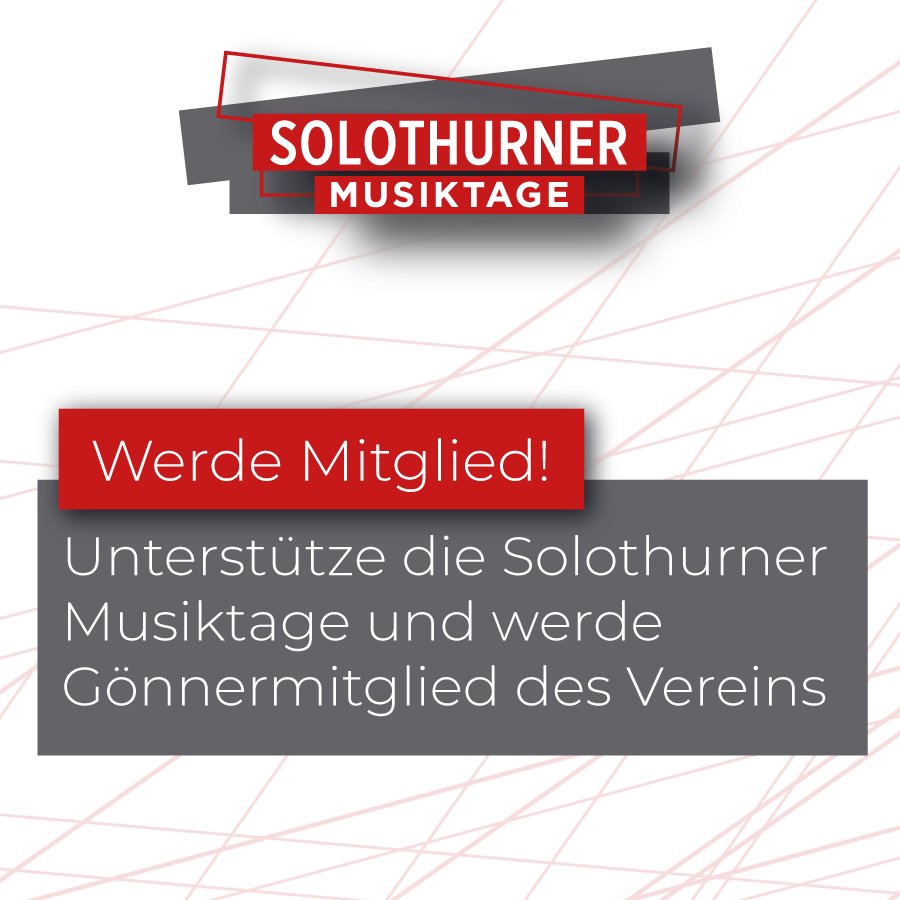 Alle Konzerte an den Solothurner Musiktagen sind kostenlos! Mit deiner Mitgliedschaft kannst du das Festival unterstützen. Mehr dazu hier: solothurnermusiktage.ch/mitglied-werden
