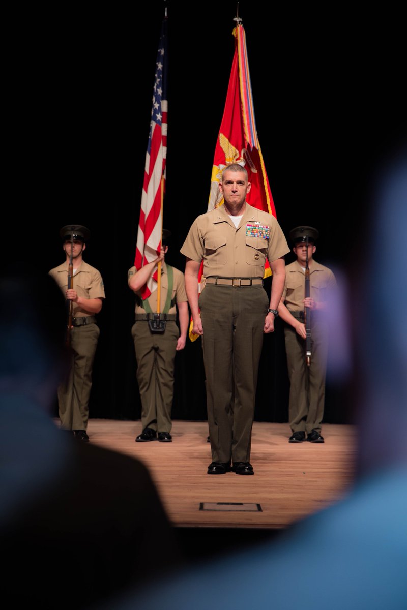 MCB_Quantico's tweet photo. Training Command held a change of command ceremony at Warner Hall, MCBQ, May 18.
Brig. Gen. Jason Q. Bohm, relinquished command to Col. Calvert Worth Jr., (Brig. Gen. select).

#usmc #usmcleadership #fairwinds 

(U.S. Marine Corps photos by Lance Cpl. Paige M. Verry) https://t.co/yFDs3Z6Hn7