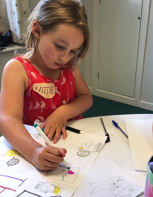 CornishBookComp's tweet image. Our young writers and illustrators creating great work with the team at Cornish Book Company at Saturday's comic book writing workshop @fowey_festival!! #Fowey #festival #artandliterature #creativewriting #illustration