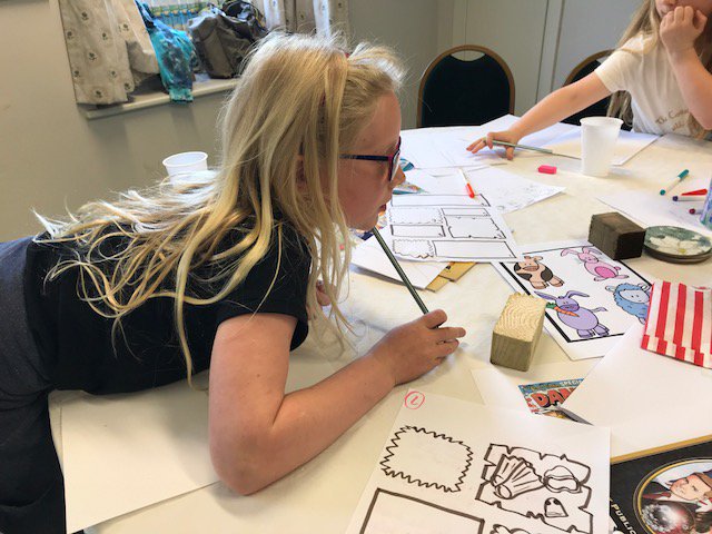 CornishBookComp's tweet image. Our young writers and illustrators creating great work with the team at Cornish Book Company at Saturday's comic book writing workshop @fowey_festival!! #Fowey #festival #artandliterature #creativewriting #illustration