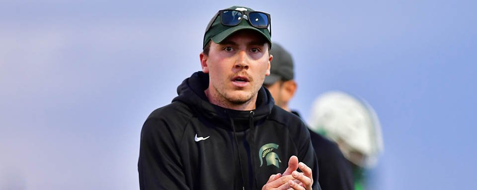MCLA's tweet photo. Michigan State's Holding Named IMLCA D-I Coach of the Year |  https://t.co/OKyQI1x8l9 #mcla18 https://t.co/05Kfgjs05t