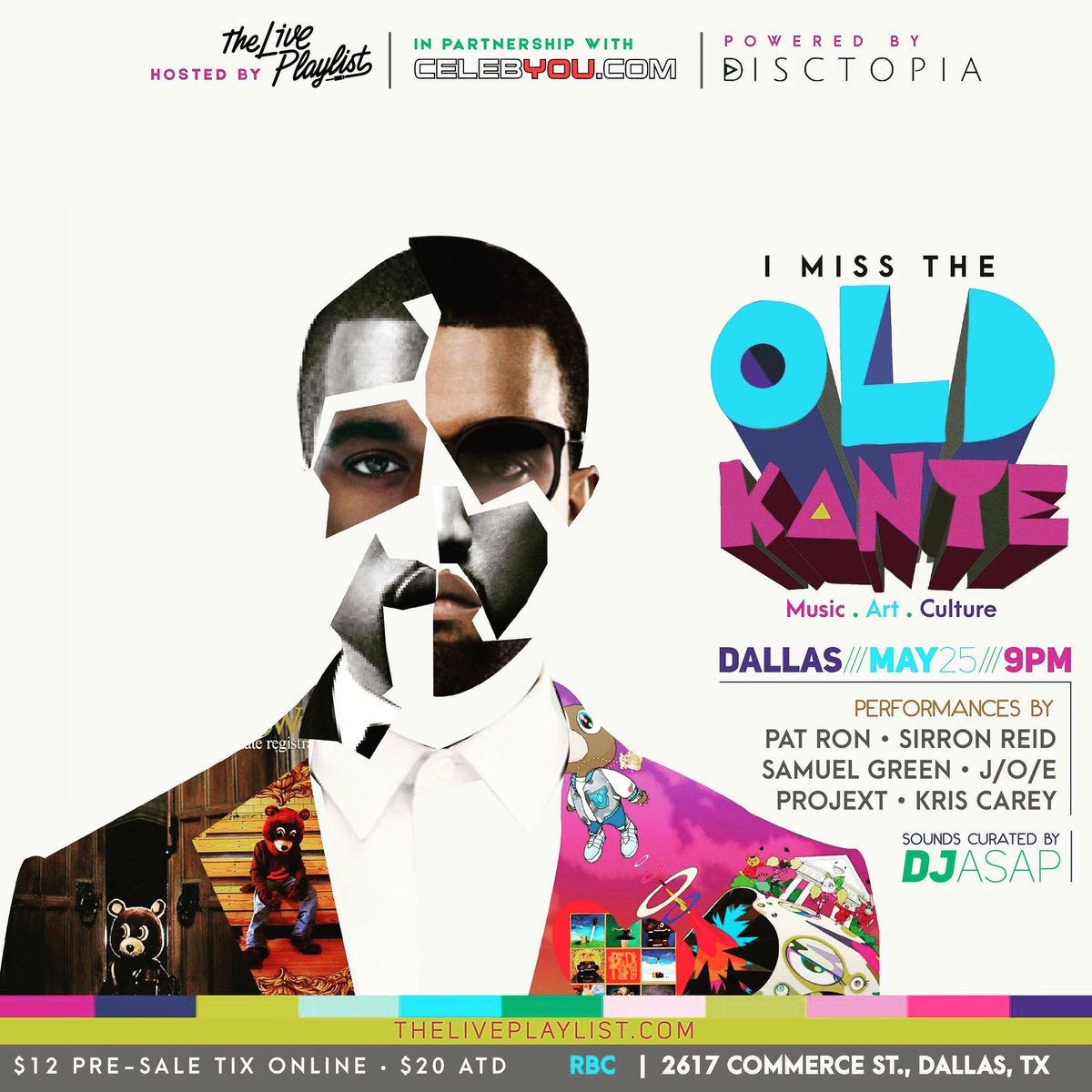 Performing this Friday in Dallas 
Presale tickets available at theliveplaylist.com
#ImissTheOldKanye  
#TheLivePlaylust
