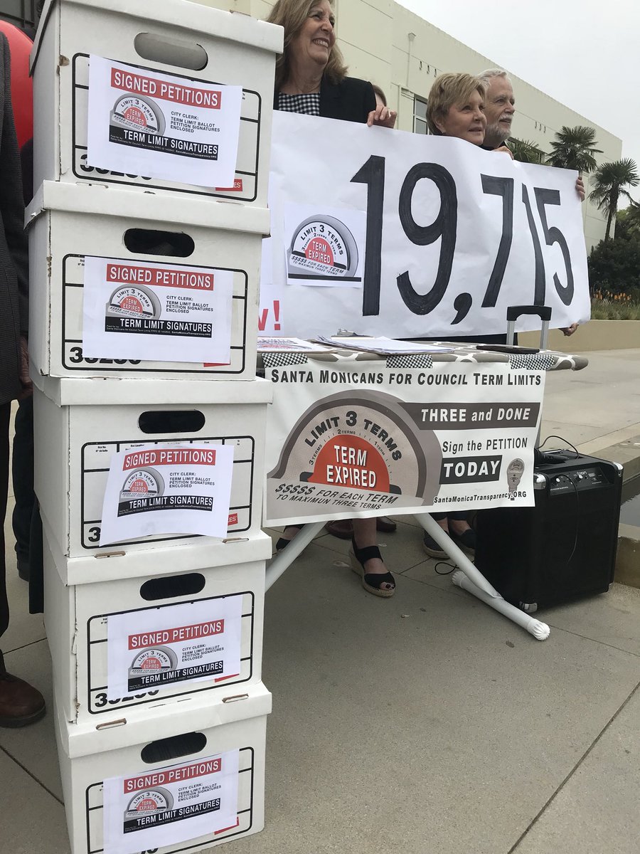 SMTermLimits's tweet photo. Let’s VOTE in November! Nearly 20,000 signatures for City Council Term Limits in Santa Monica! https://t.co/rmJWeC2ULw
