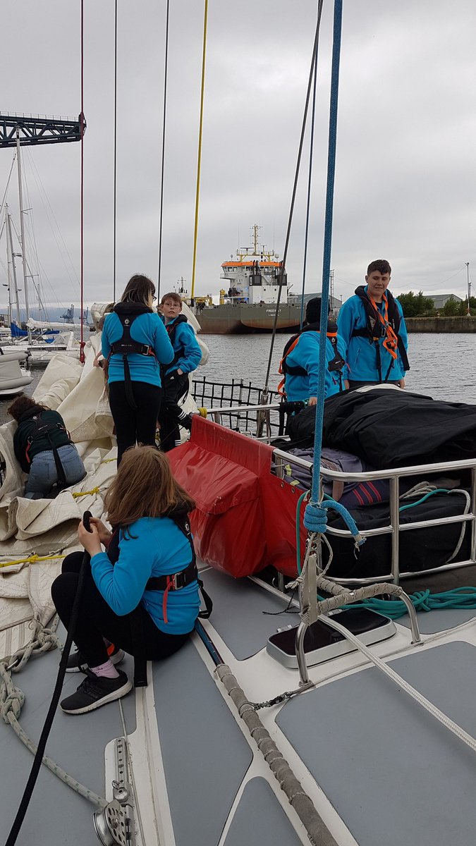 BucksburnWing's tweet photo. The other half of the group prepping the sail for tomorrow's sail. #OYTS #sailtraining https://t.co/bIYskpERYO