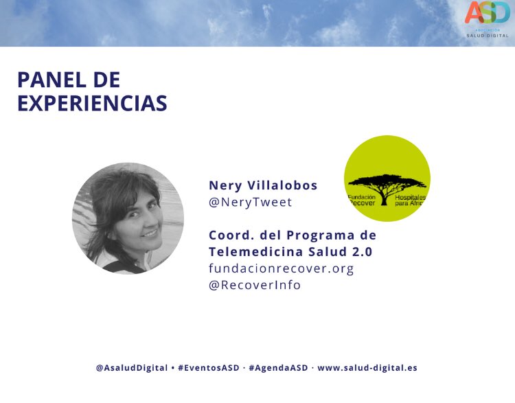 ASaludDigital's tweet photo. @RecoverInfo y su papel en #África, @Nerytweet nos cuenta cómo ayudan a las personas y qué programas tienen en activo. #eventosASD #AgendaASD https://t.co/Ac9Efegd11