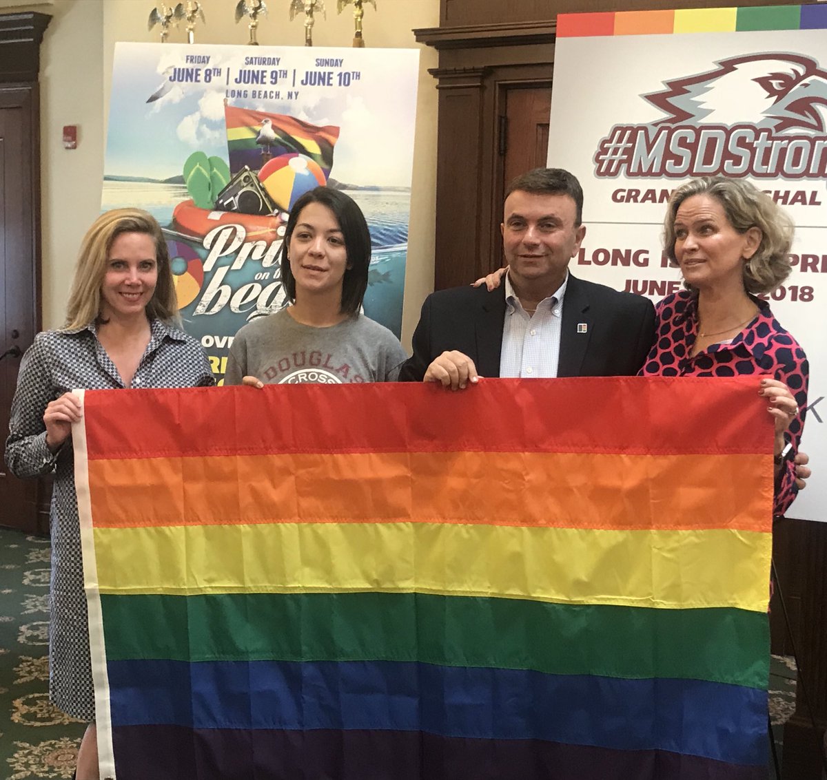 Thank you @NassauExecutive @DavidKilmnick @LGBTNetworkNY and of course Gwen Gossler for speaking out against hate and violence today. Looking forward to the 28th Annual @LIPride weekend led this year by students from Parkland FL #LIPride #ParklandStudentsSpeak