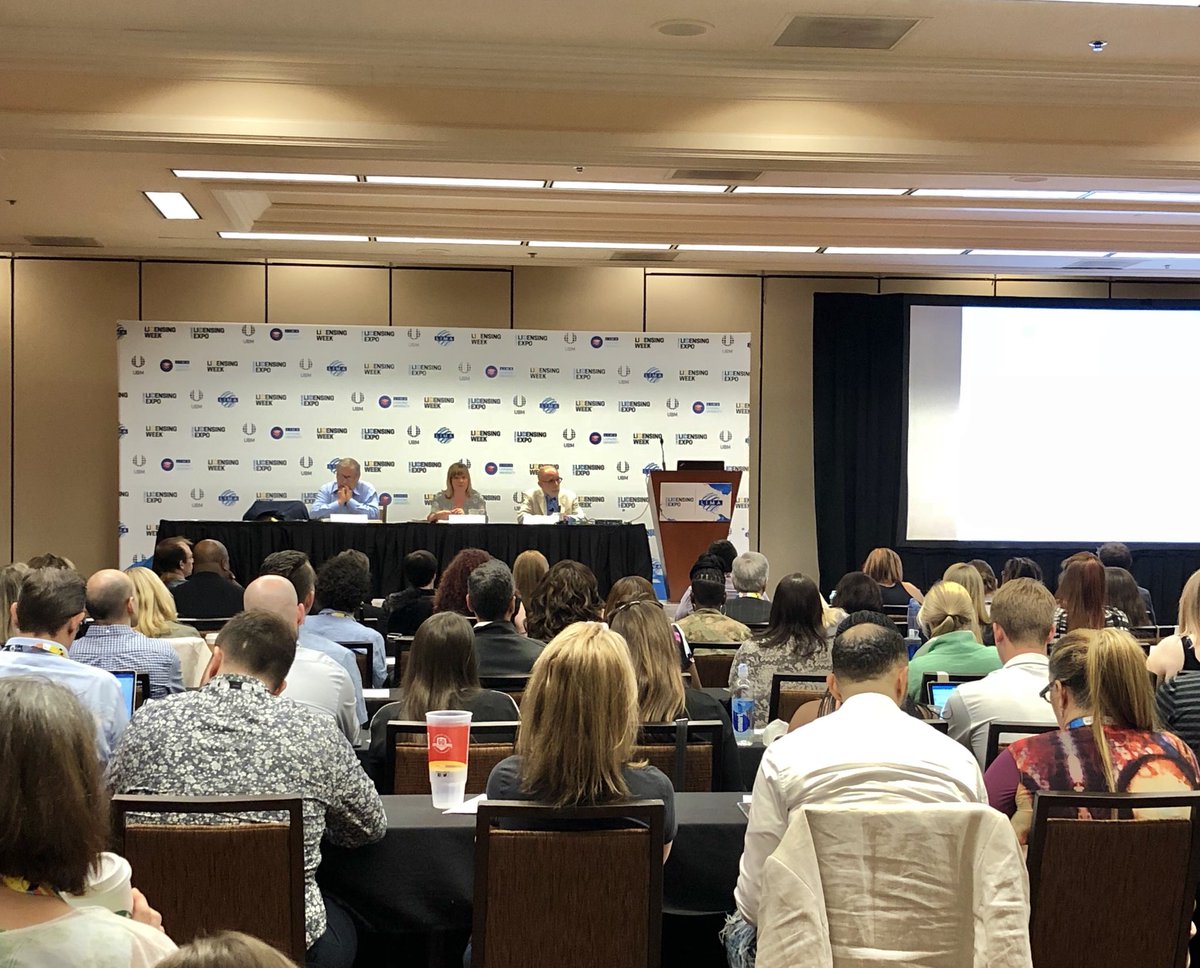 DoubleFortePR's tweet photo. Kicking off Day 1 of #LicensingWeek in Vegas! First up... Licensing University’s Basics of Licensing with @Hallmark’s Katy Briggs, Gary Caplan of Gary Caplan Inc., @IraMayerEPM & @mbrochLIMA @licensingexpo @LIMALicensing #Licensing18 https://t.co/XD1sVw37mx